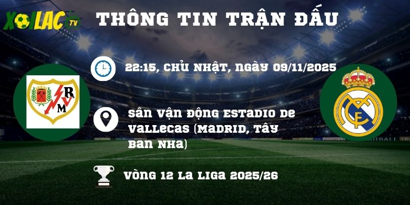 Thông tin trận đấu Rayo vs Real Madrid Thông tin trận đấu Rayo vs Real Madrid
