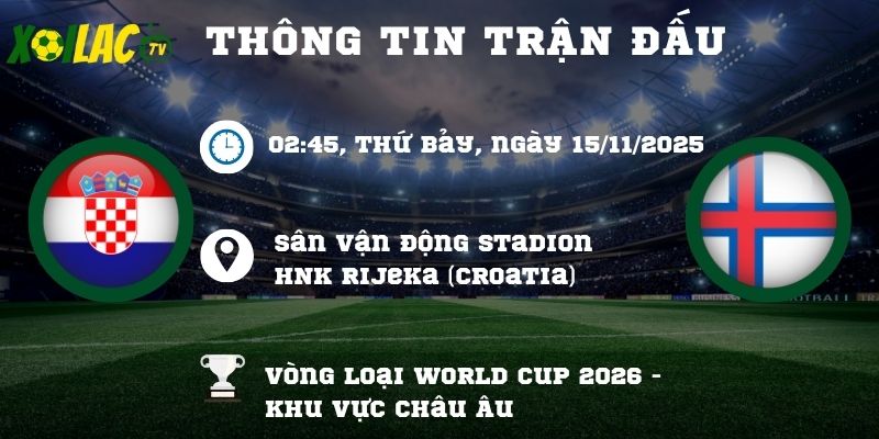 Thông tin trận đấu Croatia vs Faroe Islands